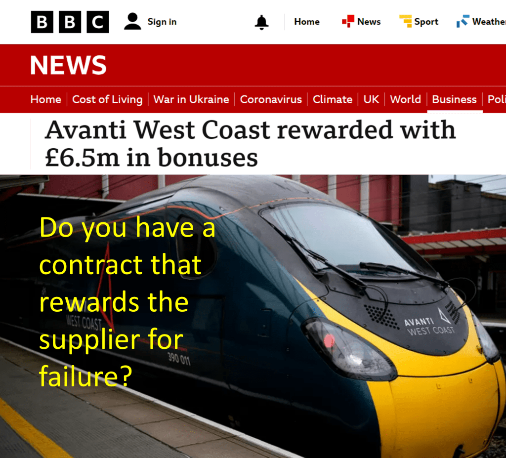 Do you have a contract that rewards the supplier for failure?